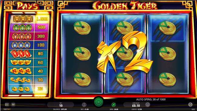 Golden Tiger Slots — main hero banner at Bodog Casino